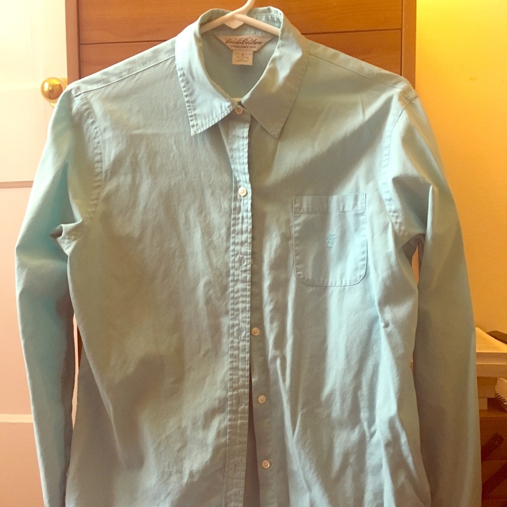 Aqua oxford shirt